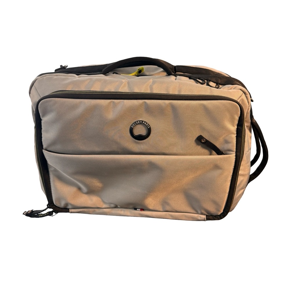 Delsey Paris Laptop Backpack Mens Grey Travel Business Bag Carry On Expandable